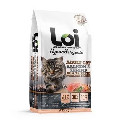 LOI YETİŞKİN KISIR KEDİ - SOMON & KARİDES - 15 KG