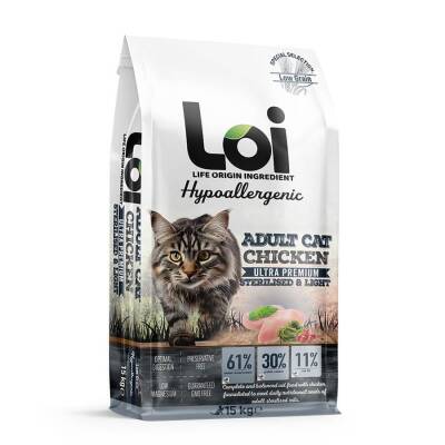 LOI YETİŞKİN KISIR KEDİ - TAVUKLU - 15 KG