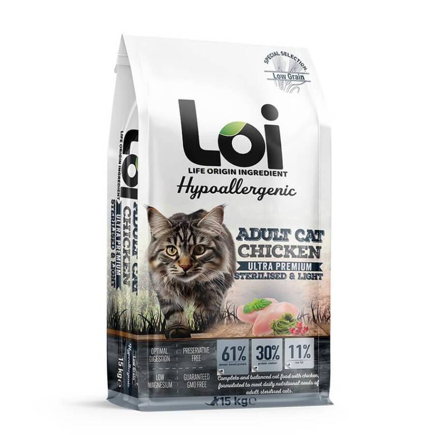 LOI YETİŞKİN KISIR KEDİ - TAVUKLU - 15 KG - 1